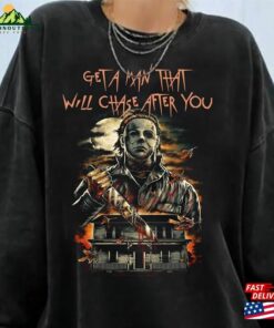 Vintage Get A Man That Will Chase After You Sweatshirt 90S Halloween T-Shirt Horror Movie Character Hoodie