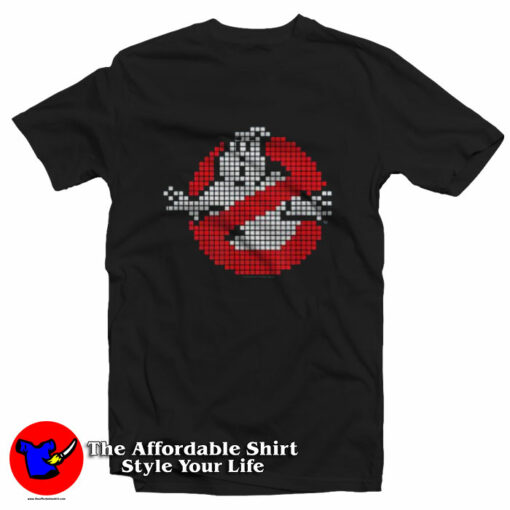 Vintage Ghostbusters 8 Bit Logo Inspired T-Shirt On Sale