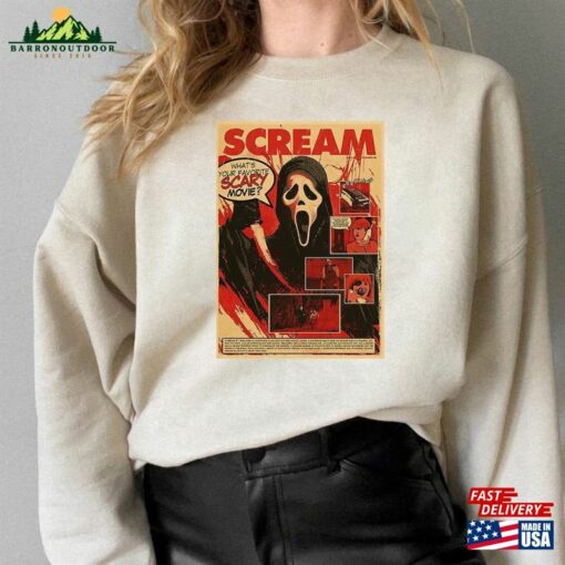 Vintage Ghostface Sweatshirt Scream Shirt Ghost Face Movie T-Shirt Unisex