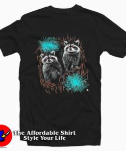 Vintage Glowing Eyed Raccoons Graphic Unisex T-Shirt On Sale Vintage Glowing Eyed Raccoons Graphic Unisex T-Shirt On Sale