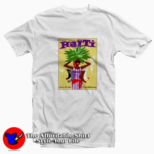 Vintage Haiti Star Of Caribbean Advertising T-shirt On Sale