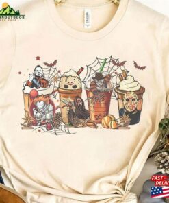 Vintage Halloween Horror Characters Coffee Shirt Movie Party 2023 Sweatshirt Hoodie