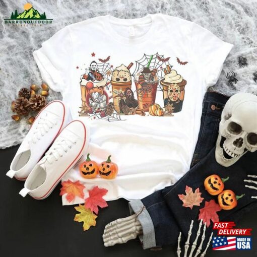 Vintage Halloween Horror Characters Coffee Shirt Movie Party 2023 Sweatshirt Hoodie