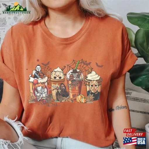 Vintage Halloween Horror Characters Coffee Shirt Movie Party 2023 Sweatshirt Hoodie