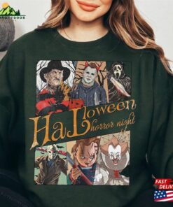 Vintage Halloween Horror Nights Shirt Retro Characters Group Scary Movie Sweatshirt Unisex