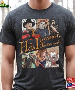 Vintage Halloween Horror Nights Shirt Retro Characters Group Scary Movie Sweatshirt Unisex