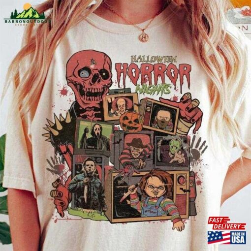 Vintage Halloween Horror Nights Universal Studios Shirt Characters Television Scary Movie Tee Hoodie Unisex