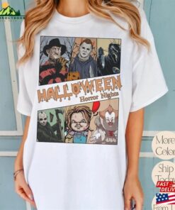 Vintage Horror Halloween Characters Shirt Movie Nights Hoodie Unisex 3