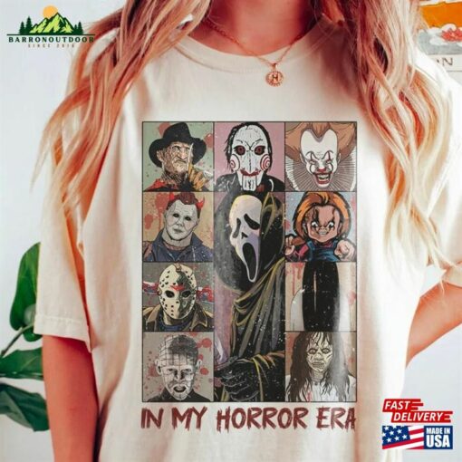 Vintage In My Horror Era Shirt Halloween Characters Movie Unisex Sweatshirt