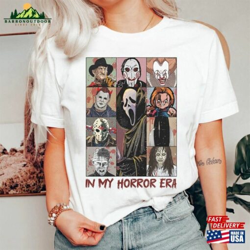 Vintage In My Horror Era Shirt Halloween Characters Movie Unisex Sweatshirt