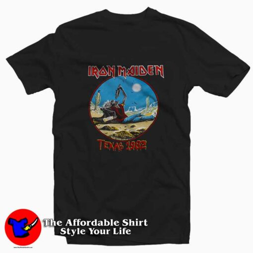 Vintage Iron Maiden Texas 1982 Tour Unisex T-shirt On Sale