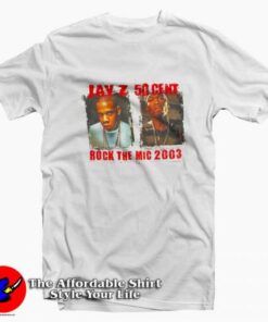 Vintage Jay-Z 50 Cent Rock The Mic 2003 T-Shirt On Sale 1 Vintage Jay Z 50 Cent Rock The Mic 2003 T Shirt On Sale 2
