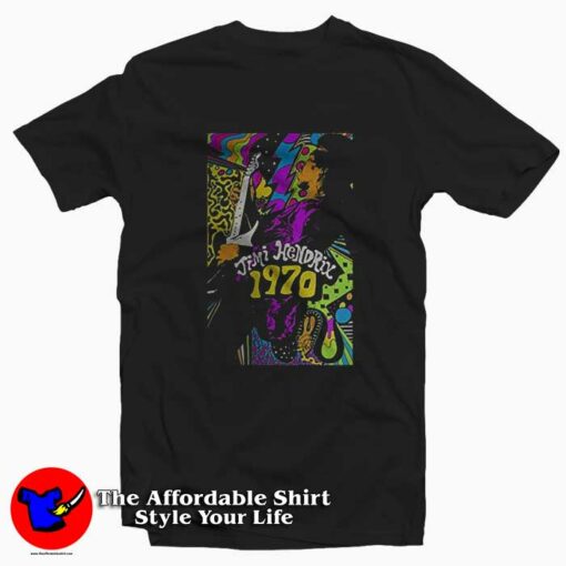 Vintage Jimi Hendrix 1970 Unisex T-shirt On Sale