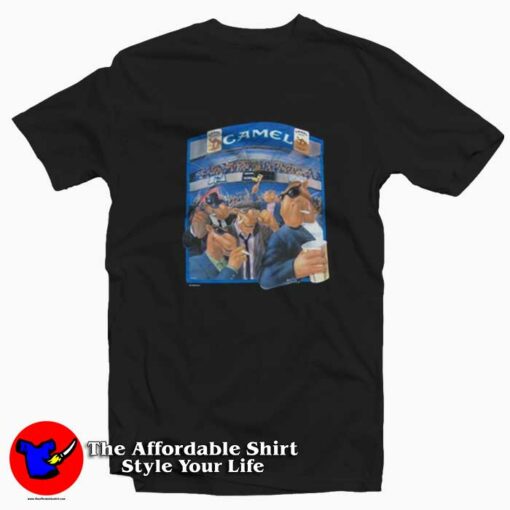 Vintage Joe Camel Football Graphic Unisex T-shirt On Sale