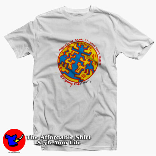 Vintage Keith Haring Parthenon Tama 87 T-Shirt On Sale