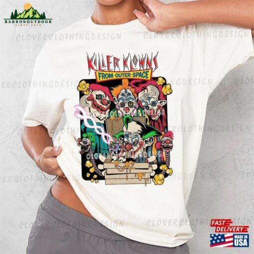 Vintage Killer Klowns Halloween Tee Horror Movie Retro 90S Shirt Unisex T-Shirt