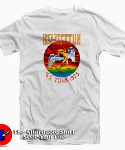 Vintage Led Zeppelin US Tour 1975 T shirt On Sale 1