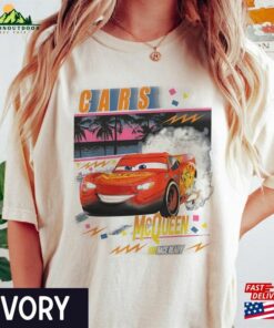 Vintage Lightning Mcqueen Shirt Disney Cars Birthday Unisex Hoodie 4