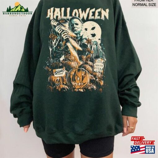 Vintage Michael Myers Halloween Crewneck Sweatshirt T-Shirt Horror Movies Tee Classic Unisex