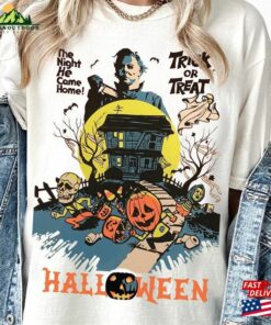 Vintage Michael Myers Shirt Halloween Trick Or Treat The Night He Came Home Horror Movies Unisex T-Shirt