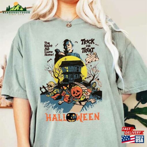 Vintage Michael Myers Shirt Halloween Trick Or Treat The Night He Came Home Horror Movies Unisex T-Shirt