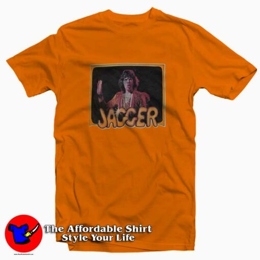 Vintage Mick Jagger Orange Unisex T-shirt On Sale