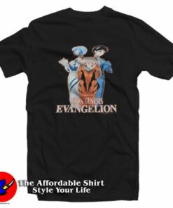 Vintage Neon Genesis Evangelion Anime T-Shirt On Sale