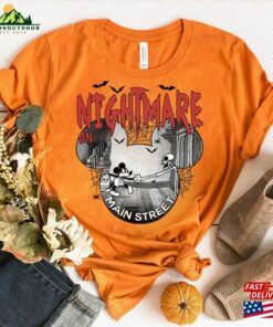 Vintage Nightmare On The Main Streat Shirt Mickey Skeleton Halloween Tee Disney Shirts Sweatshirt T Shirt 3