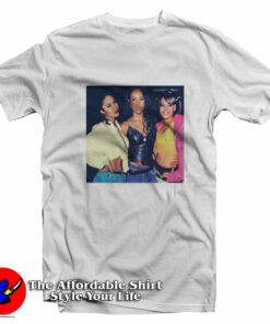 Vintage Portrait Aaliyah Selena Left Eye Graphic T-Shirt On Sale Vintage Portrait Aaliyah Selena Left Eye Graphic T-Shirt On Sale