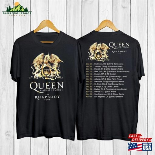 Vintage Queen Adam Lambert The Rhapsody Tour 2023 T-Shirt Rock Band Sweatshirt Classic