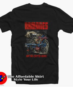 Vintage Ramones Were Outta Here Graphic T Shirt On Sale 1