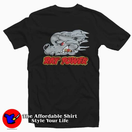 Vintage Rat Power Smoke Cigar Graphic T-Shirt On Sale