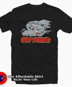 Vintage Rat Power Smoke Cigar Graphic T-Shirt On Sale