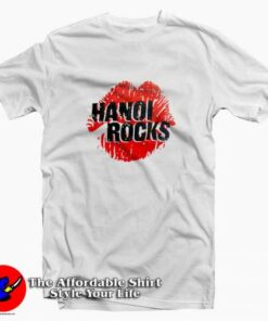 Vintage Red Lip Hanoi Rocks Graphic T-shirt On Sale