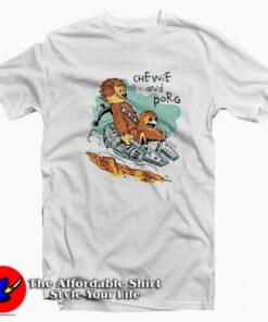 Vintage Retro Chewie And Porg T-shirt On Sale
