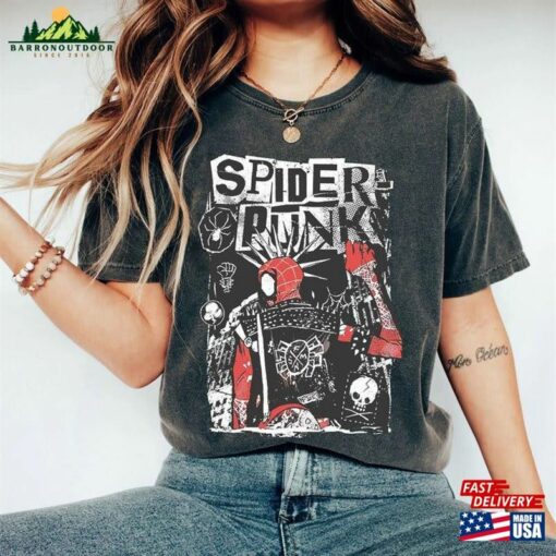 Vintage Retro Spider Punk Shirt Man 2023 Across The T-Shirt Classic