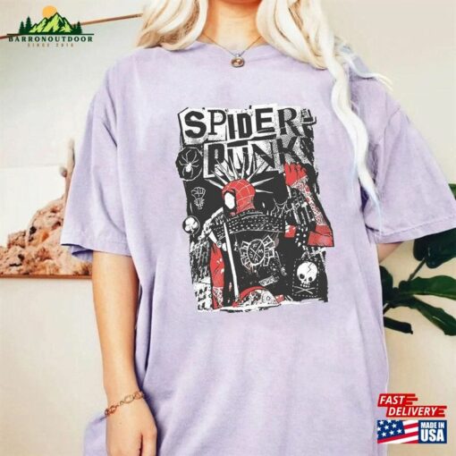 Vintage Retro Spider Punk Shirt Man 2023 Across The Unisex Classic