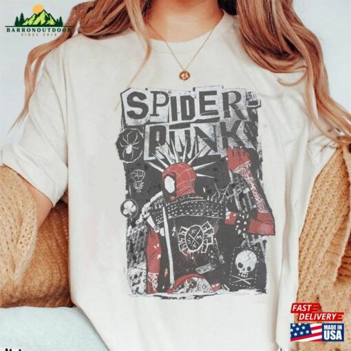 Vintage Retro Spider Punk Shirt Man Across The Hoodie T-Shirt