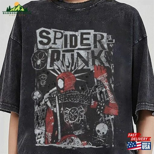 Vintage Retro Spider Punk Shirt Man Across The Hoodie T-Shirt