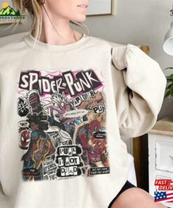 Vintage Retro Spider Punk Shirt Man Across The Verse Hoodie Unisex