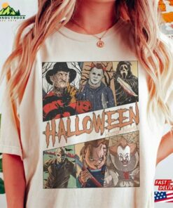 Vintage Retro Universal Studios Halloween Horror Nights Shirt Characters Group Scary Movie Costume T-Shirt Unisex Vintage Retro Universal Studios Halloween Horror Nights Shirt Characters Group Scary Movie Costume T-Shirt Unisex