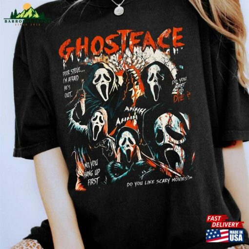 Vintage Scream Ghostface Horror Movie Halloween Shirt Retro 90S Tee Hoodie Unisex