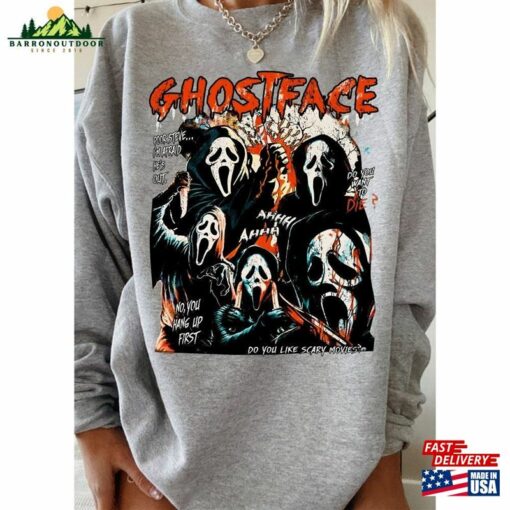 Vintage Scream Ghostface Horror Movie Halloween Shirt Retro 90S Tee Hoodie Unisex