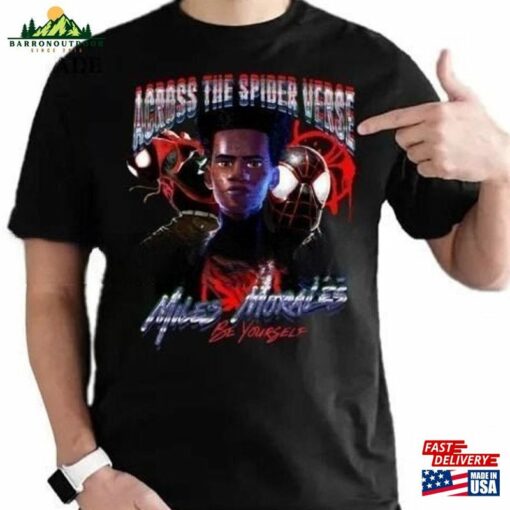 Vintage Spider Man Across The Verse Shirt Unique Be Yourself Miles Morales T-Shirt Avenger Superhero Hoodie