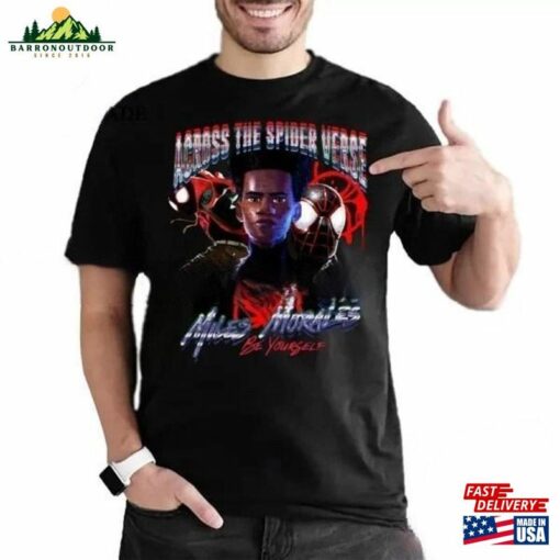 Vintage Spider Man Across The Verse Shirt Unique Be Yourself Miles Morales T-Shirt Avenger Superhero Hoodie