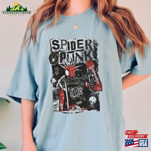 Vintage Spider Punk Shirt Man Across The Verse Unisex Classic