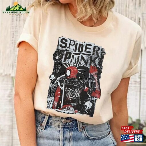 Vintage Spider Punk Shirt Man Across The Verse Unisex Classic