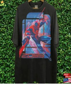 Vintage Style Spider Man 2099 90S Bootleg Shirt Across The Verse Retro Heavy Cotton Tee Hoodie Sweatshirt