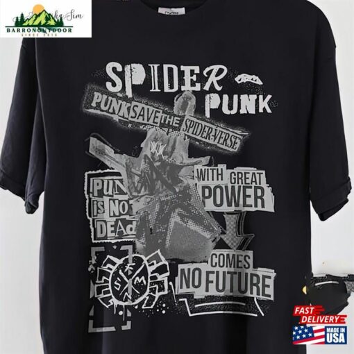 Vintage Styled Spider Punk Spiderman Across The Spiderverse Shirt Hoodie T-Shirt