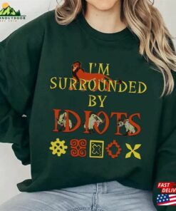 Vintage The Lion King Villains Scar And Hyenas Surrounded By Idiots Shirt Disney Movie T Shirt Walt World Unisex 4